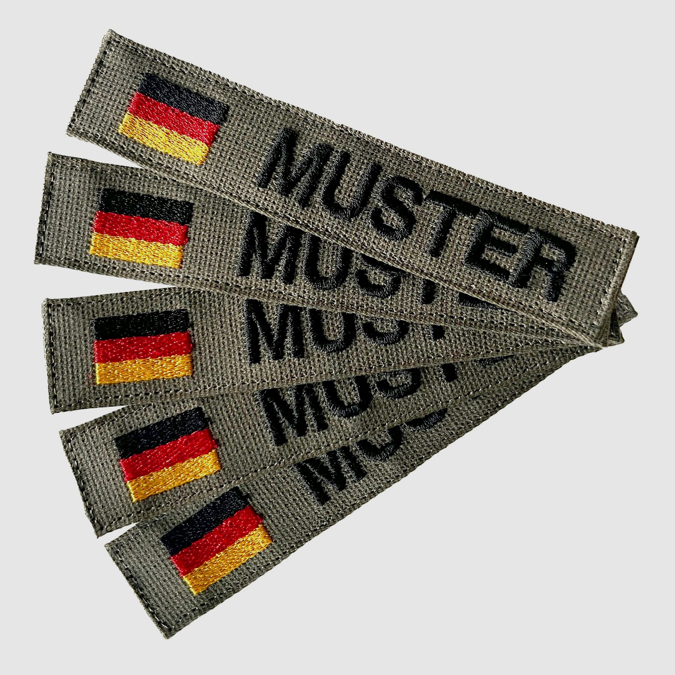 ASMC Namensbänder 5er Set DE oliv schwarz