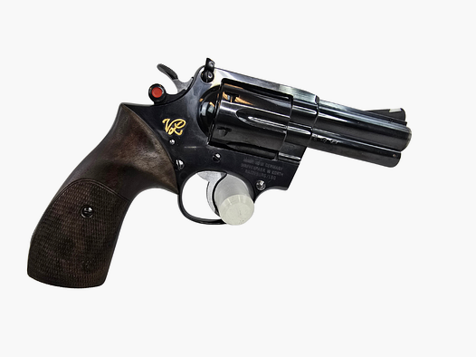gebr. KORTH Revolver mit Holzgriffschale und goldenes Monogramm, Zustand: Neuwertig, NPR: € 3.150,00