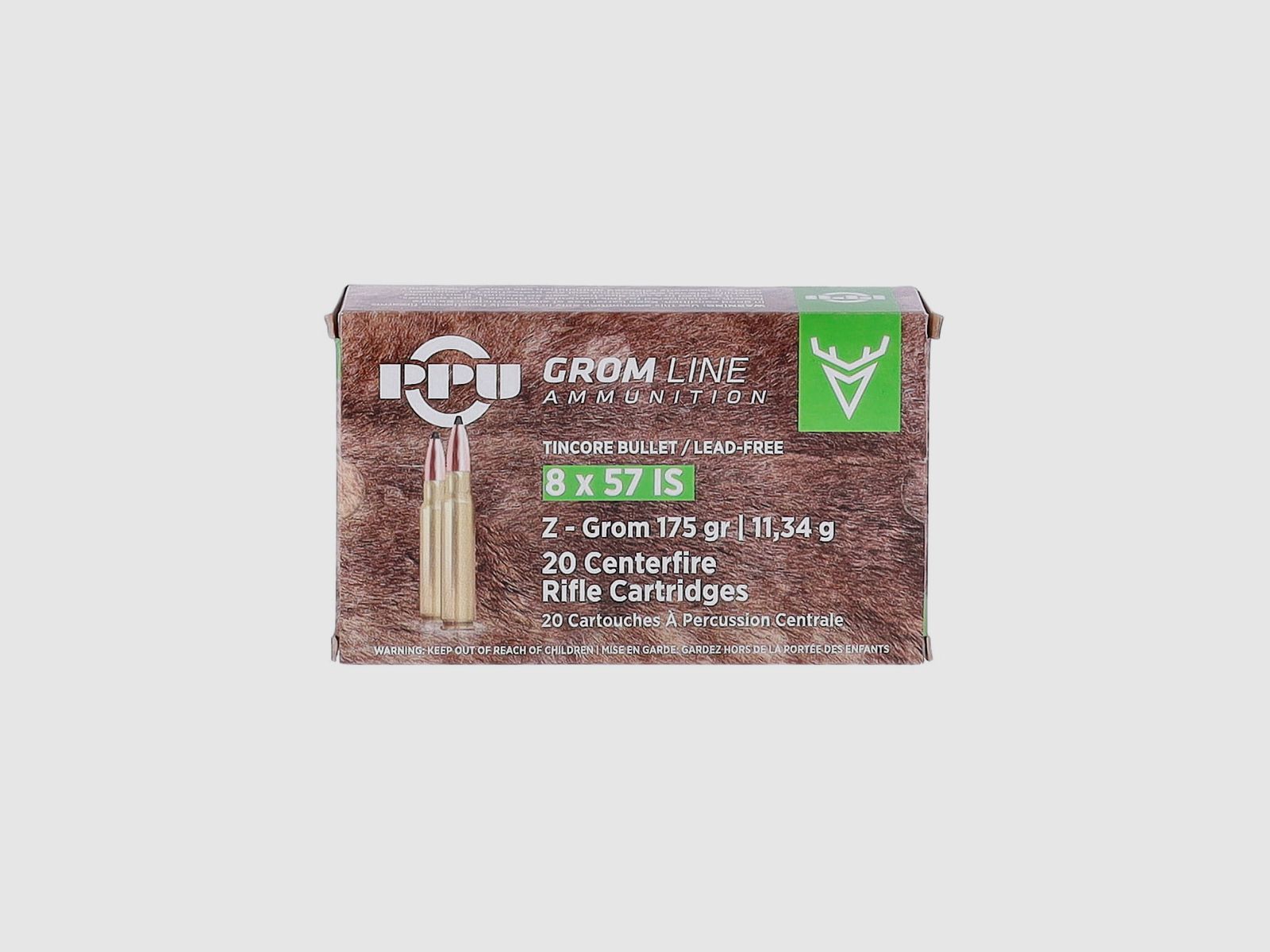 PRVI/PPU Z-GROM bleifrei 8x57 IS 175 gr. - 20 Stk., billede 1 af 2
