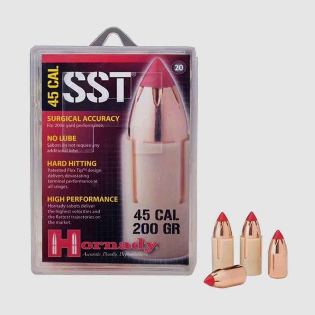 Hornady Geschoss .50 Low Dragâ„¢ Sabot W/ .45 (.452) 16.2 g / 250 gr Monoflex (20/200)