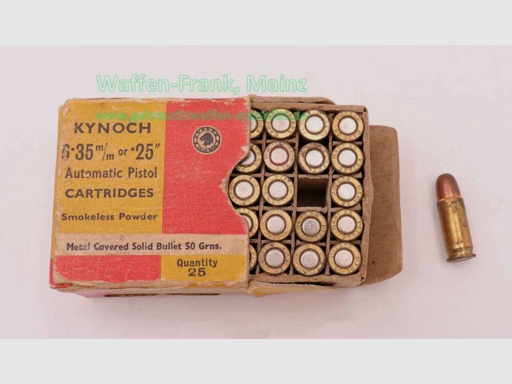 Kynoch, Angleterre munitions de pistolet 6,35 mm Browning/.25ACP