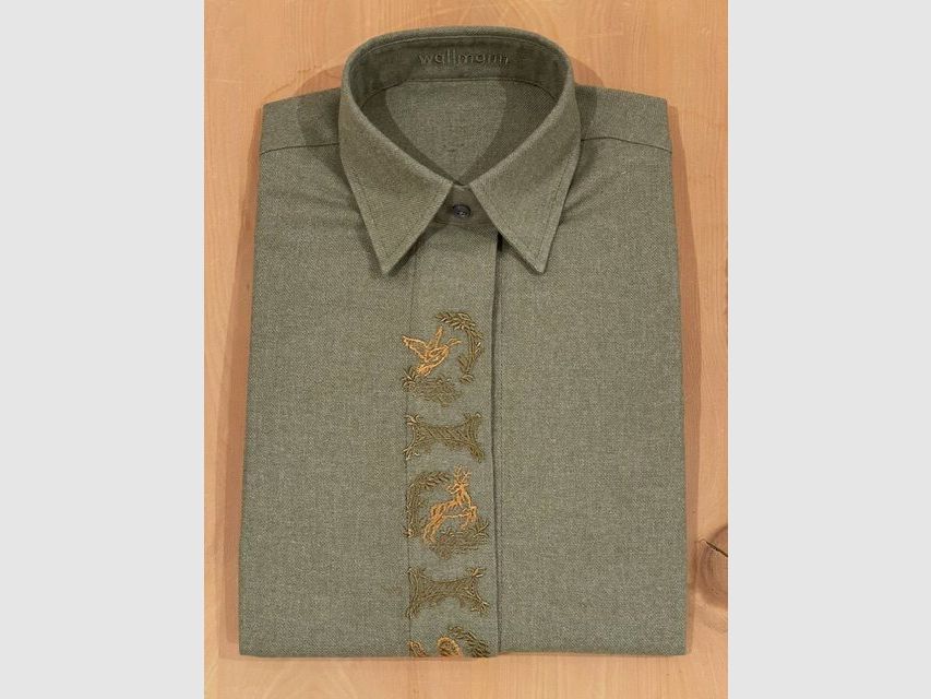 Chemise en flanelle Wallmann "Canard-Cerf-Gélinotte" en vert