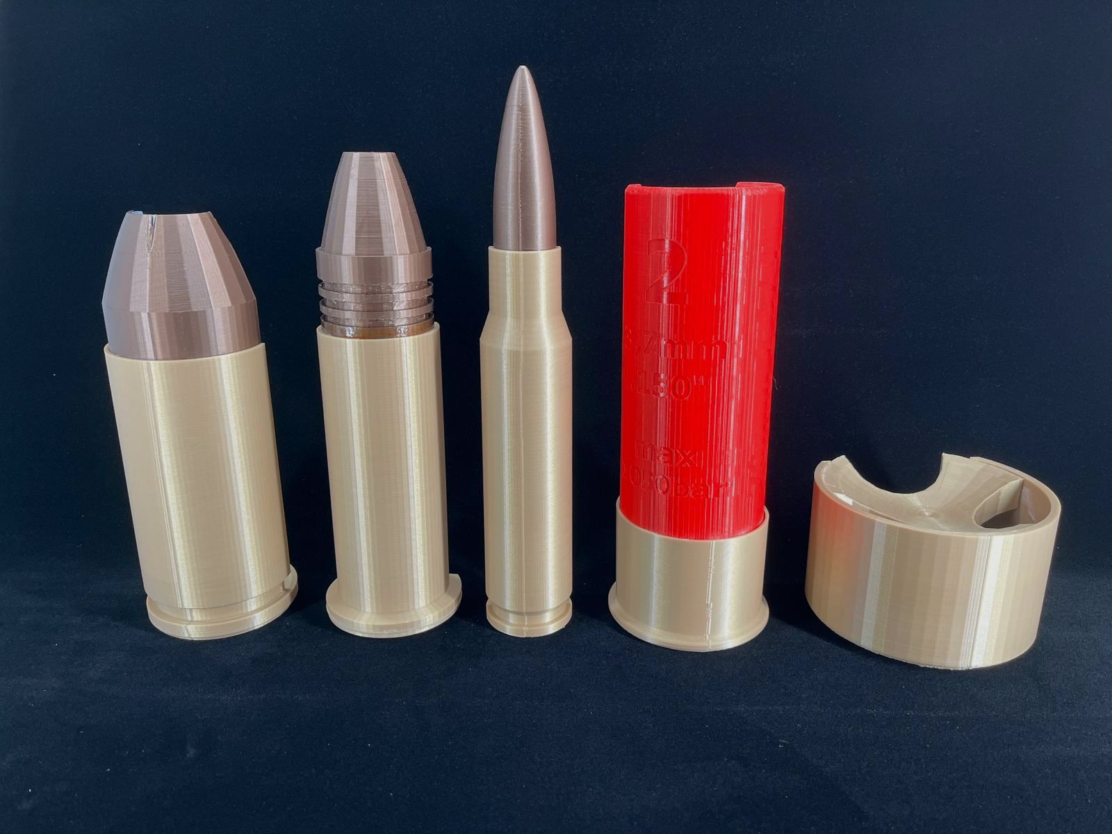 Doorsnedes 9mm Luger, 22 lft, Winchester .308, 12 Gauge & primers voor wapenkennis enz.!