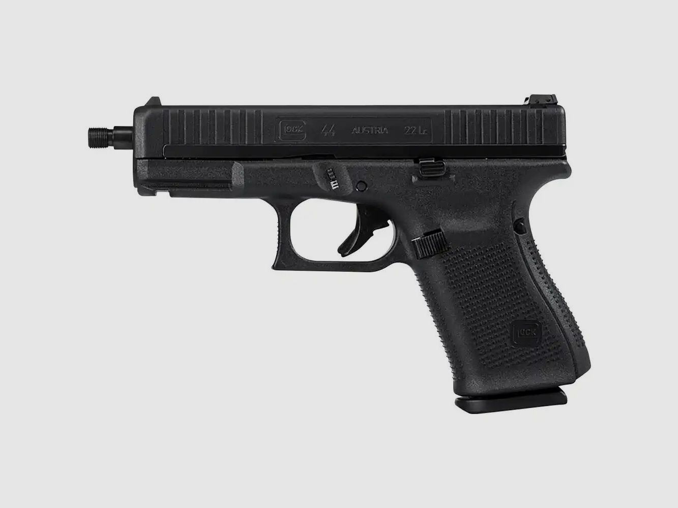 Pistola deportiva Glock 44 con cañón roscado