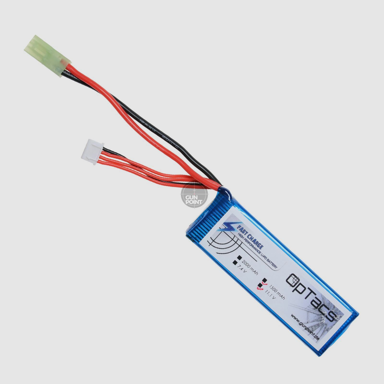 OpTacs LIPO 1500mAh 11.1V 25C Micro TAMIYA