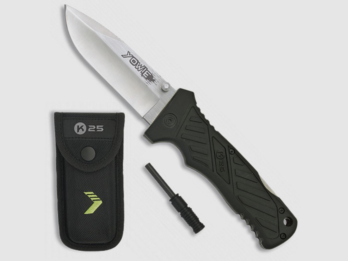 kräftiges Taschenmesser Feuerstarter Etui Yowie Rui Energy