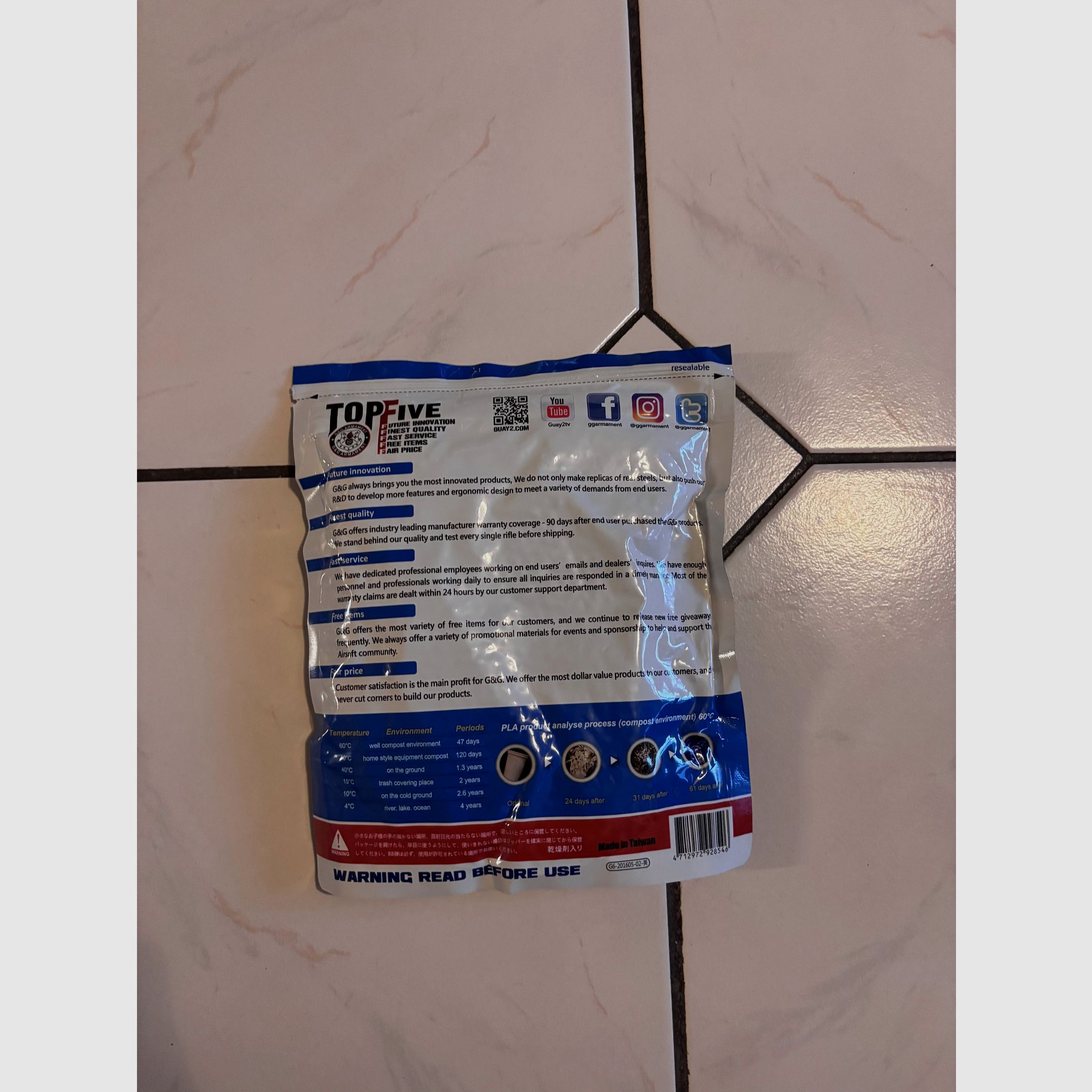 3x G&G Airsoft Bio BBS 0,28g 6mm 1kg Packung