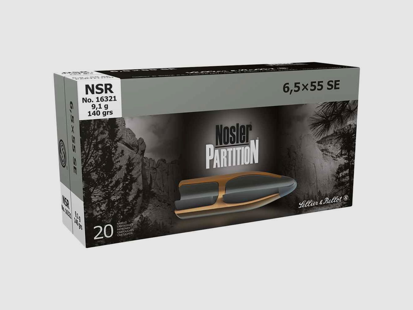 6,5x55 Nosler Partition 9,1g/140grs. Sellier & Bellot