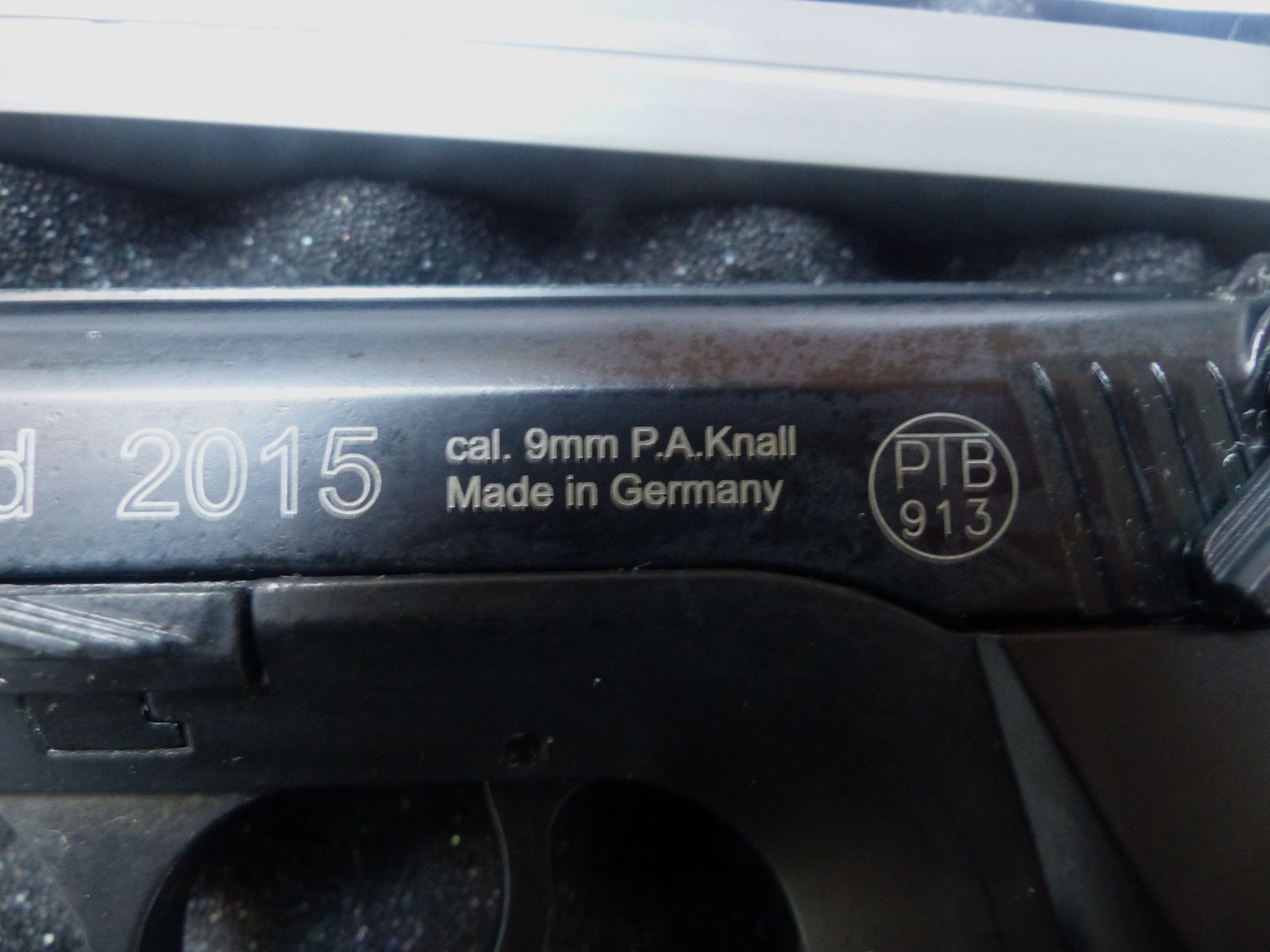 Record 2015 Cal. 9mm PAK New with case, blank firing adapter, brush, manual from collection plus 50 rounds of ammunition