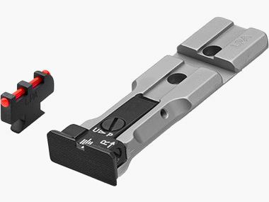 LPA WXT0107-F2 SILVER BA verstellbares Revolvervisier mit Weaver-Basis für 629, 686, 586, 627, 66, 67, 696, 17, 19, 657, 610, 625, 29, 27 und neu für Kaliber .50 – Schwarzes Visierbild