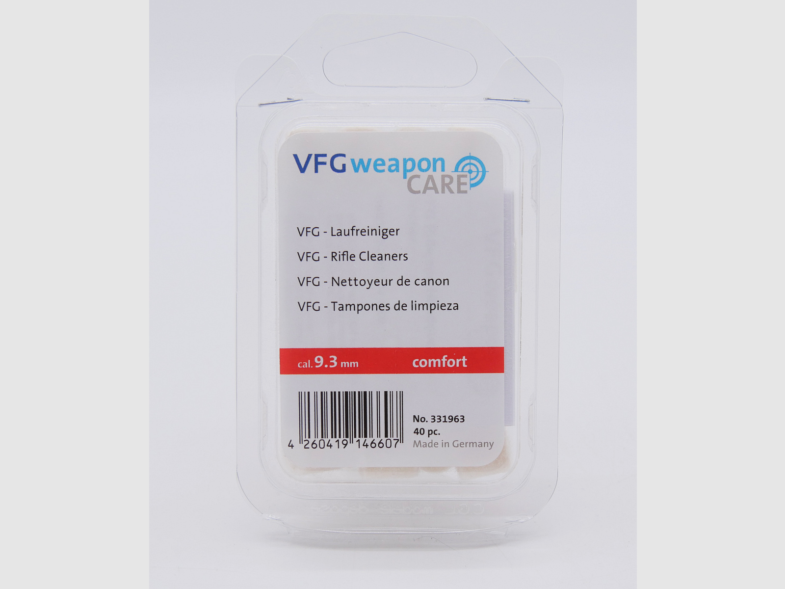 VFG 331963 cal. 9,3 mm pulitore per canne per fucili Comfort 40 pezzi