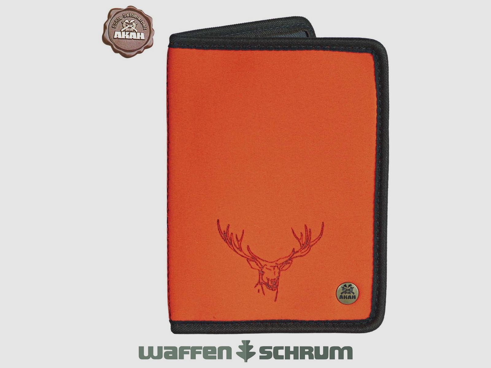 AKAH hunting license case neoprene deer orange