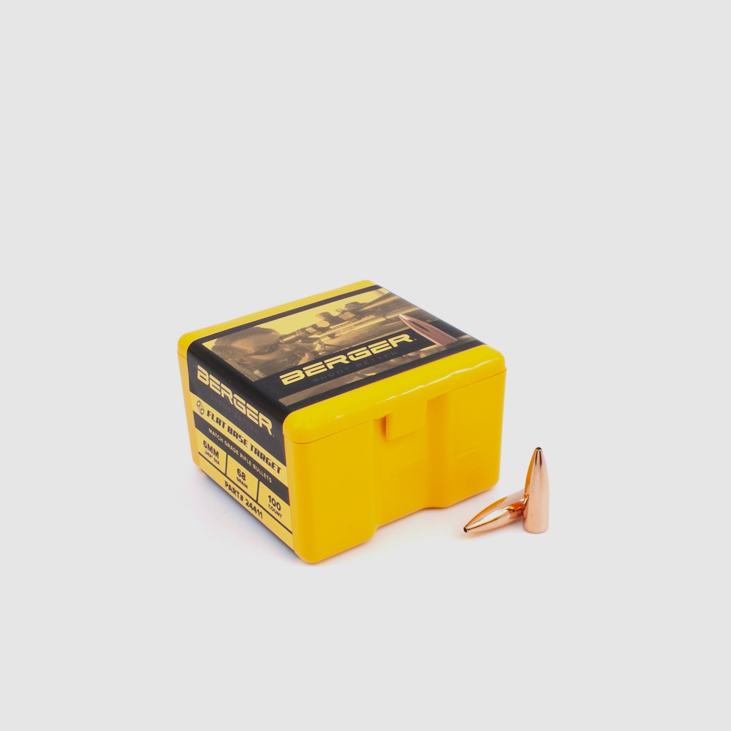 Berger Bullet 6mm/.243 FB Target 68GR 100 Pieces