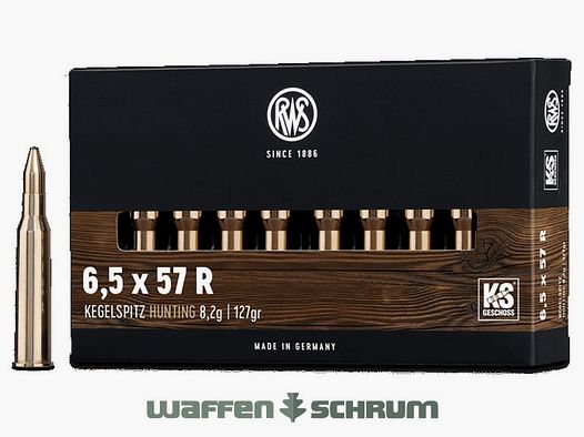 RWS balle à pointe 8,2g - 127gr 6,5x57R