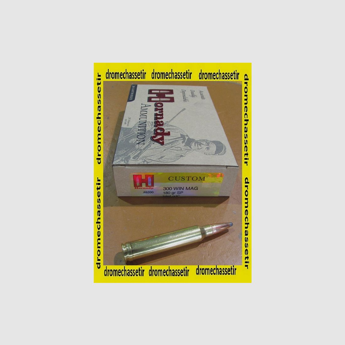1 Schachtel mit 20 Patronen im Kaliber 300 Winchester Magnum, Hornady Interlock, 180grs, ref82044