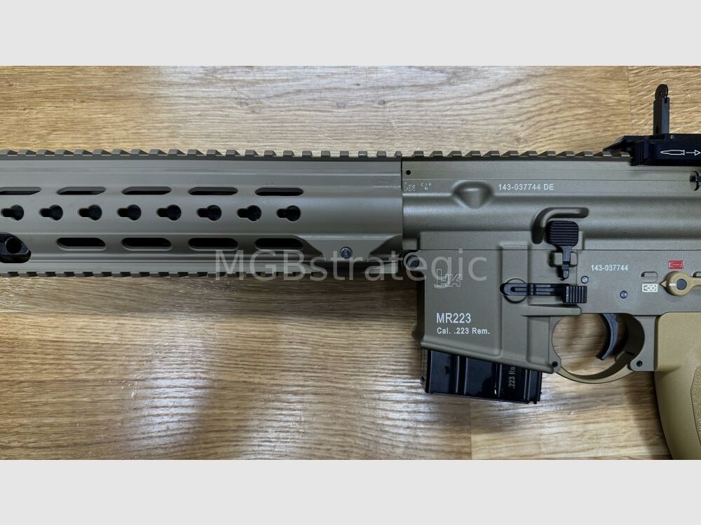 sportingly approved! - Heckler & Koch MR223 A3 Slim-Line 16.5" barrel semi-automatic rifle .223Rem - long handguard - color sand - sportingly approved!