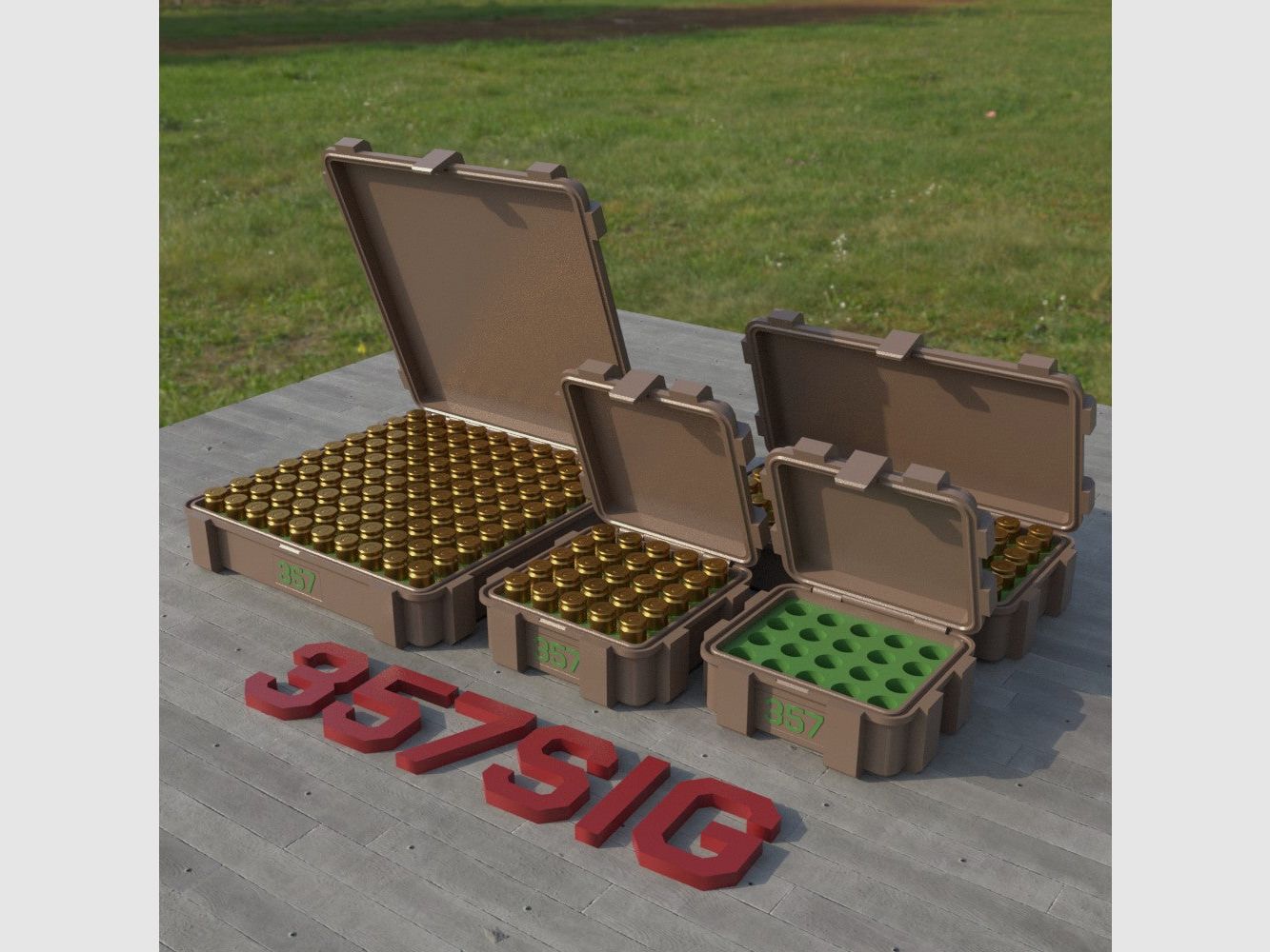 Boîte à munitions Filamelt / .357 SIG / 'couvercle rabattable' / boîte de cartouches, boîte à munitions, image 3 sur 8