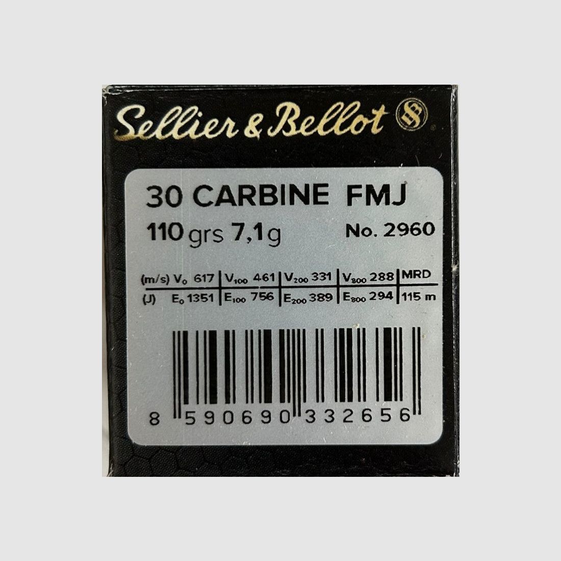 Sellier & Bellot .30 Carbine FMJ 110grs - 50 schoten