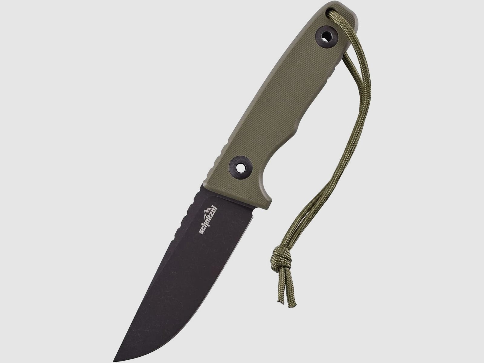 Schnitzel Outdoormesser TRI rostfreier 14C28N-Stahl mit Black Stonewash-Finish grün