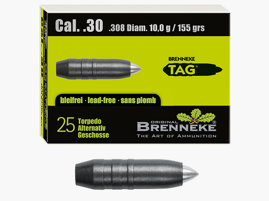 Brenneke Geschoss .30 (.308) TAG 10g / 155grs 25 Stück