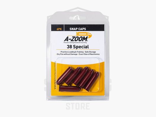 A-Zoom .38 Spec Snap Caps cartucce inerti, confezione da 6, rosse