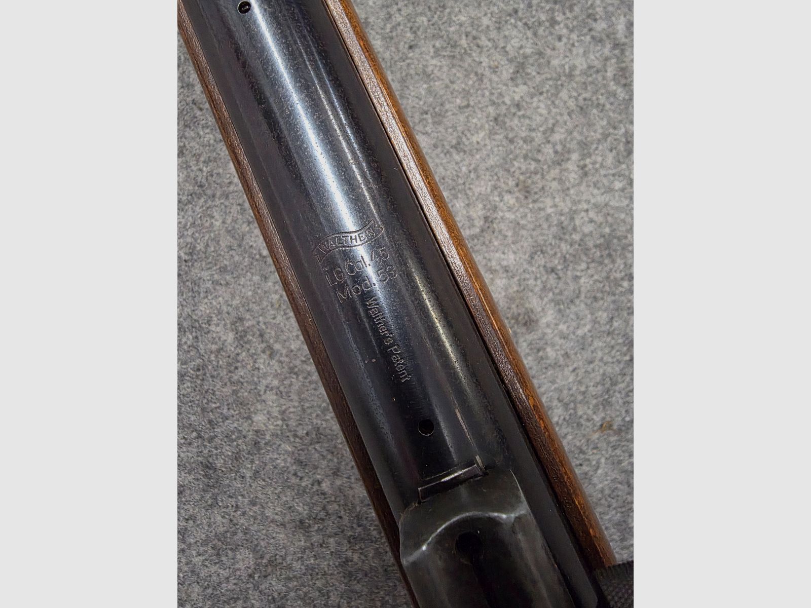 Vecchio Walther Mod. 53 Knicker carabina ad aria con diottra senza marchio F degli anni '50/'60 cal. 4,5mm Diabolo, immagine 7 di 12