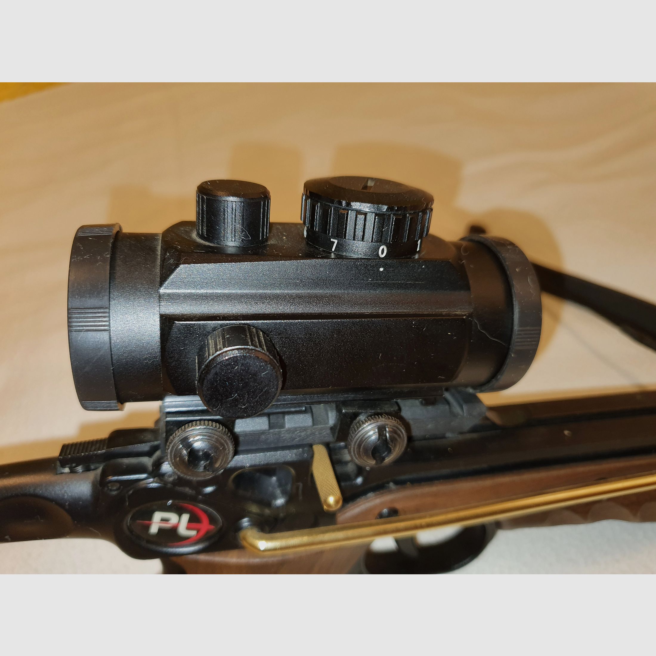 MX-80 Cobra Strike Recurve-Pistolenarmbrust 80LBS Aluminium Lauf und Holzoptik Knickspann-Armbrust, 175fps