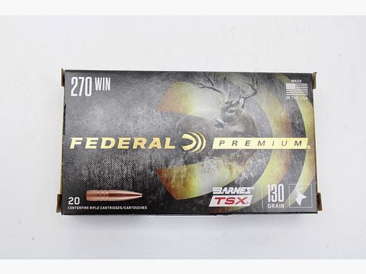 Federal Premium .270Win Barnes TSX 130grain BLEIFREI 20er Pack