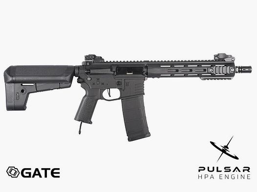 Delta Armory M4 AR15 M-LOK 10 Zoll CHARLIE GATE PULSAR HPA Airsoft Gewehr in Schwarz