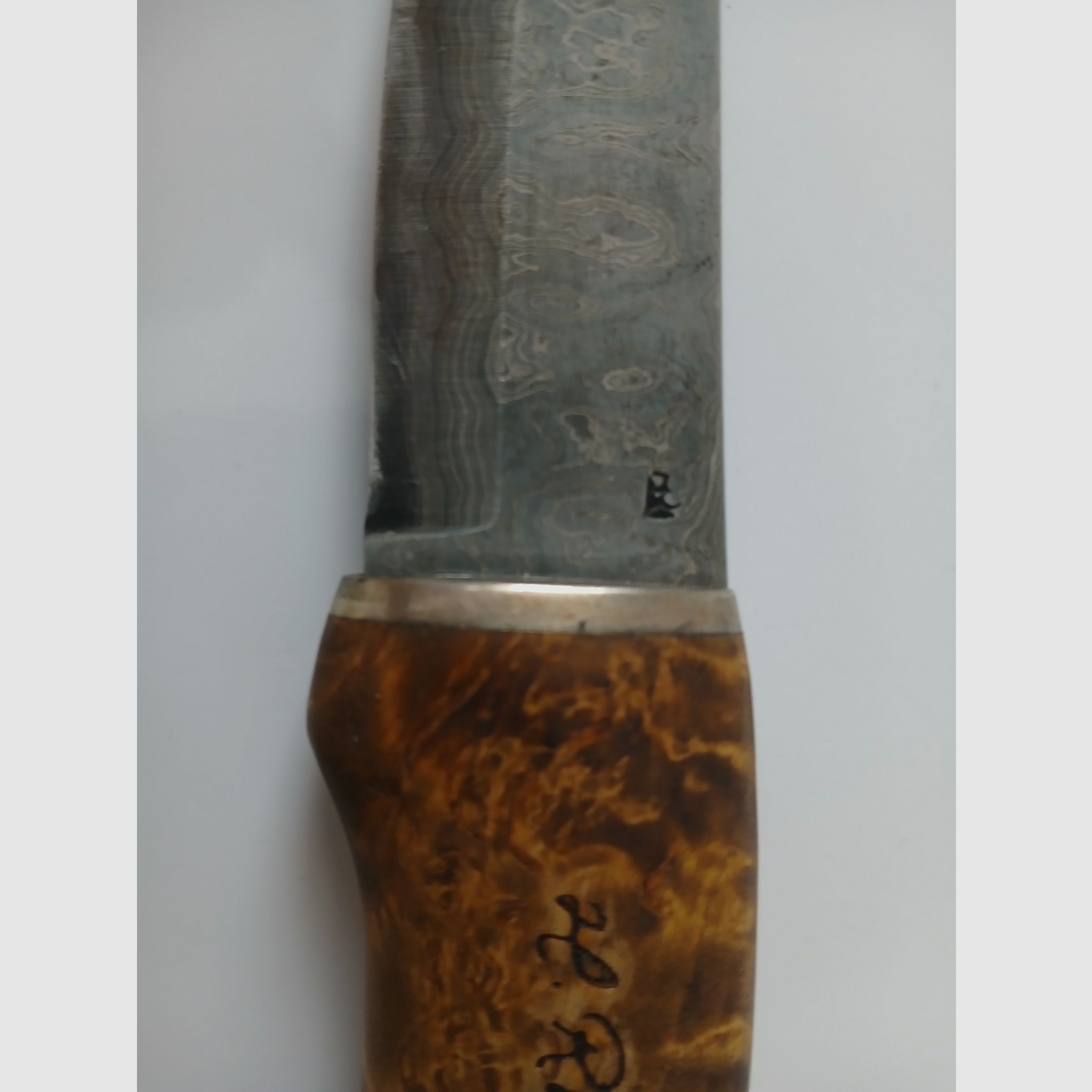 Heimo Roselli Jagdmesser Damast Sterlingsilber