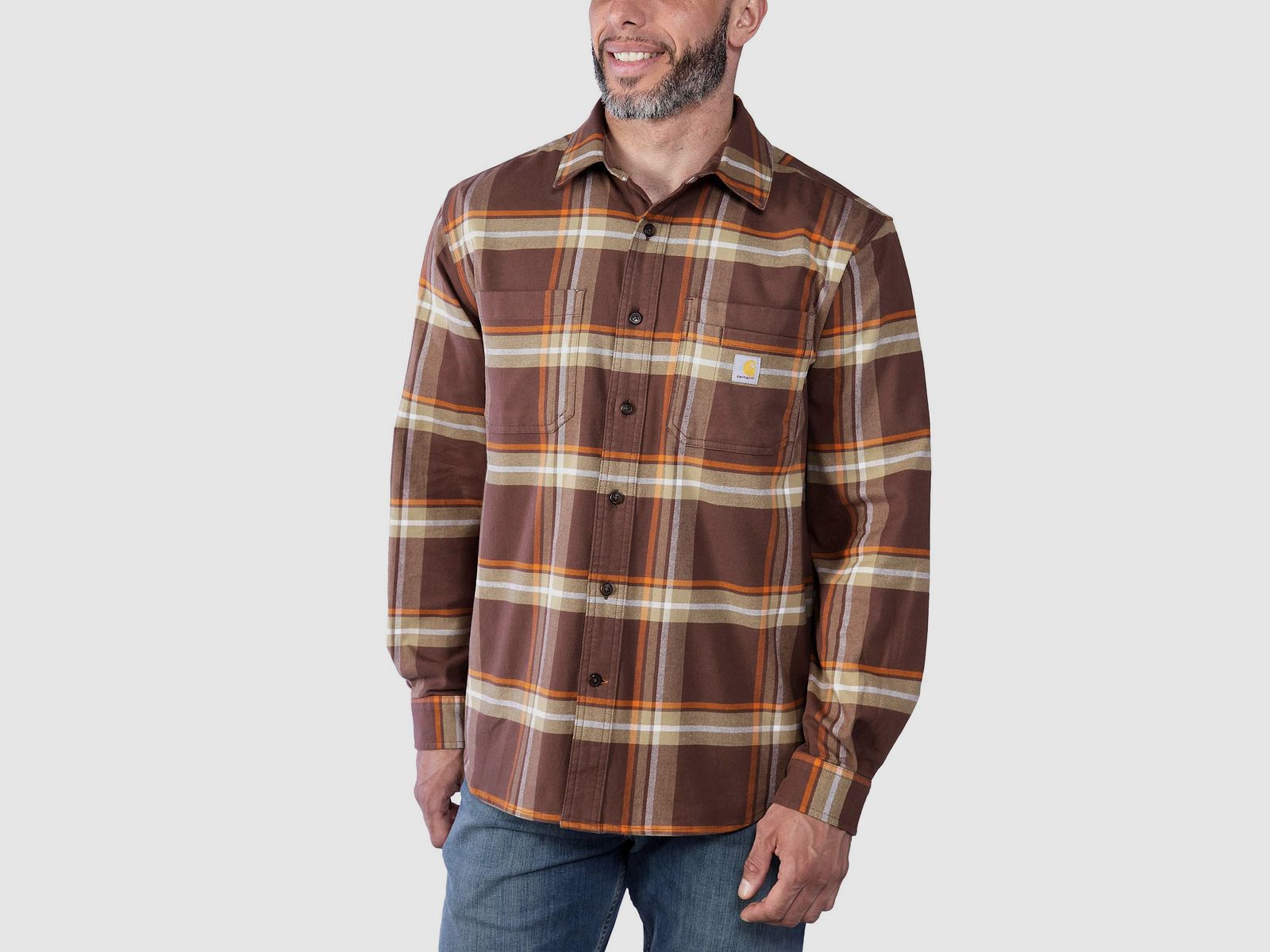 Carhartt Midweight Flannel Shirt Mens Chestnut XXL
