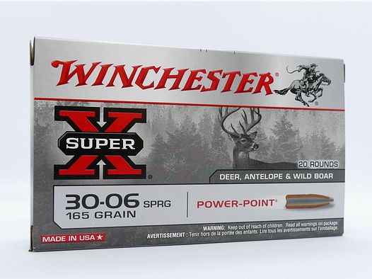 Winchester .30-06 Win. Power Point 10,7g/165grs cartouches de fusil
