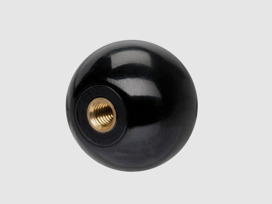 G+E boule de poignée lisse noire Ø30mm