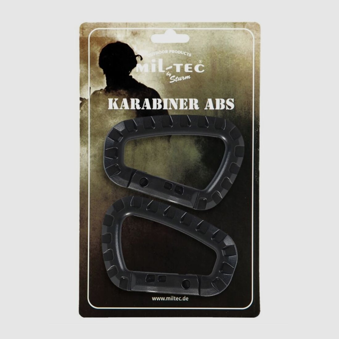 Taktischer Karabiner ABS Kunststoff 2er Set Schwarz