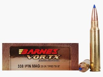 Barnes VOR-TX .338 Win. Mag. 225GR Tipped TSX Boat Tail 20 cartridges