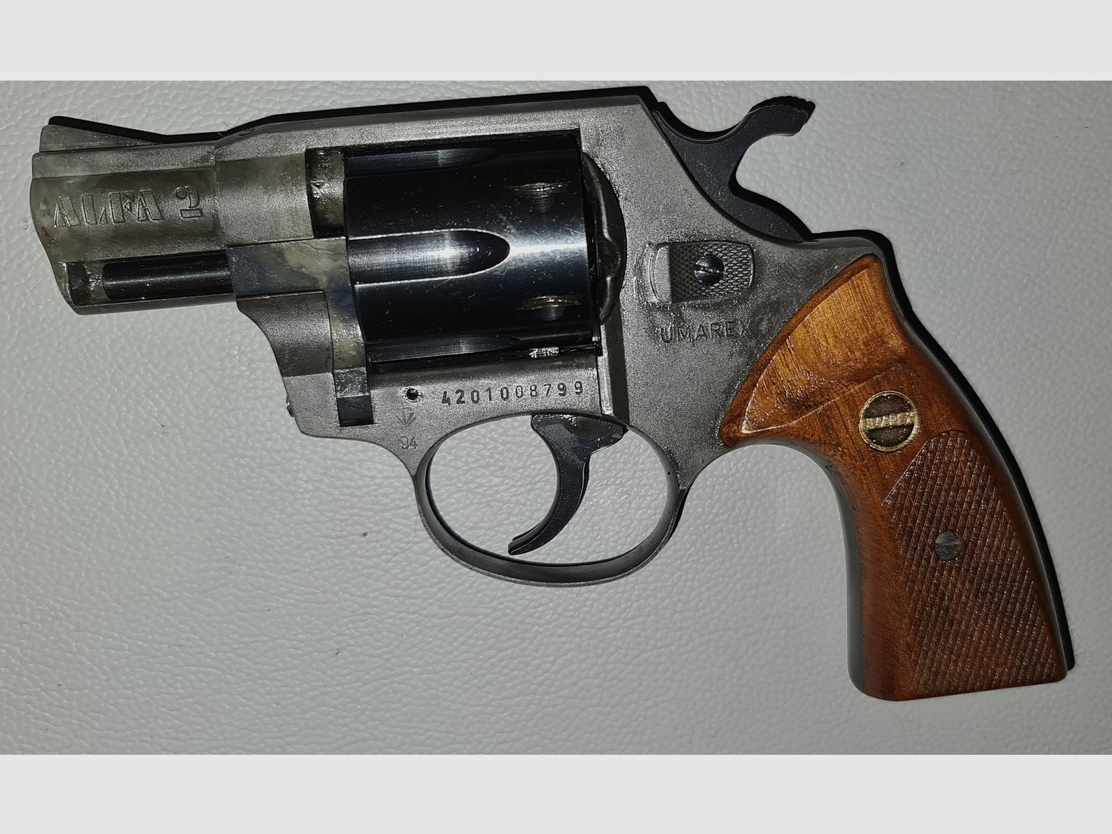 REVOLVER UMAREX ALFA 2 / cal. 9mm / PTB 593 / SCHRECKSCHUSS GAS PISTOLE SILVESTER SELBSTVERTEIDIGUNG SAMMLER ohne ZUBEHÖR 