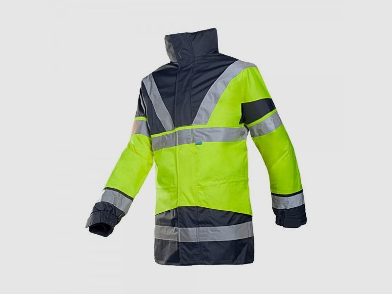 SIOEN 4in1 Warn-Regenparka SKOLLFIELD 209AN2X93 gelb/marine, Größe: L