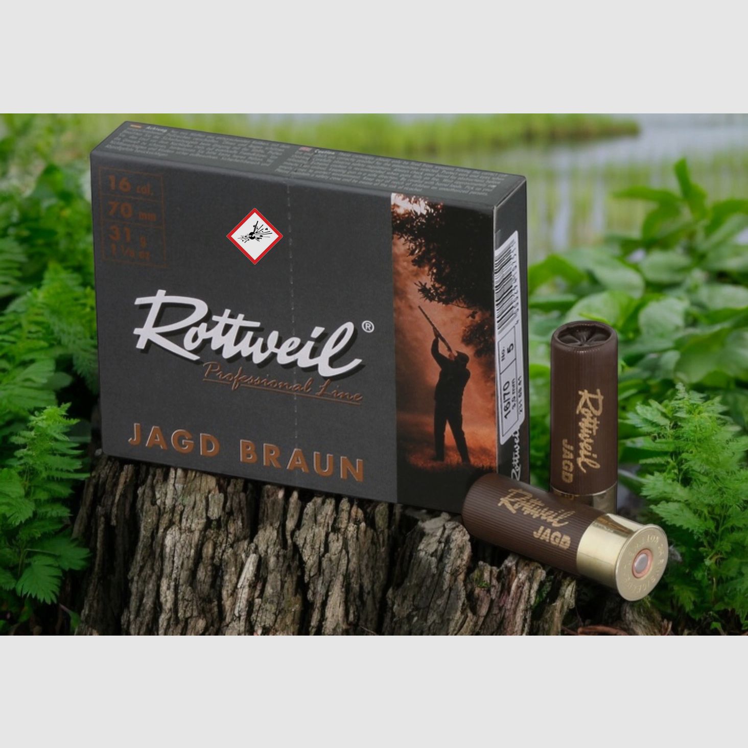 Rottweil cartuchos de caza marrón TPL Cal. 16/70 31g 3,0 mm