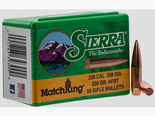 Sierra Bullets Caliber .338 / 8.5mm HPBT Matchking Long Range in 300 Grain