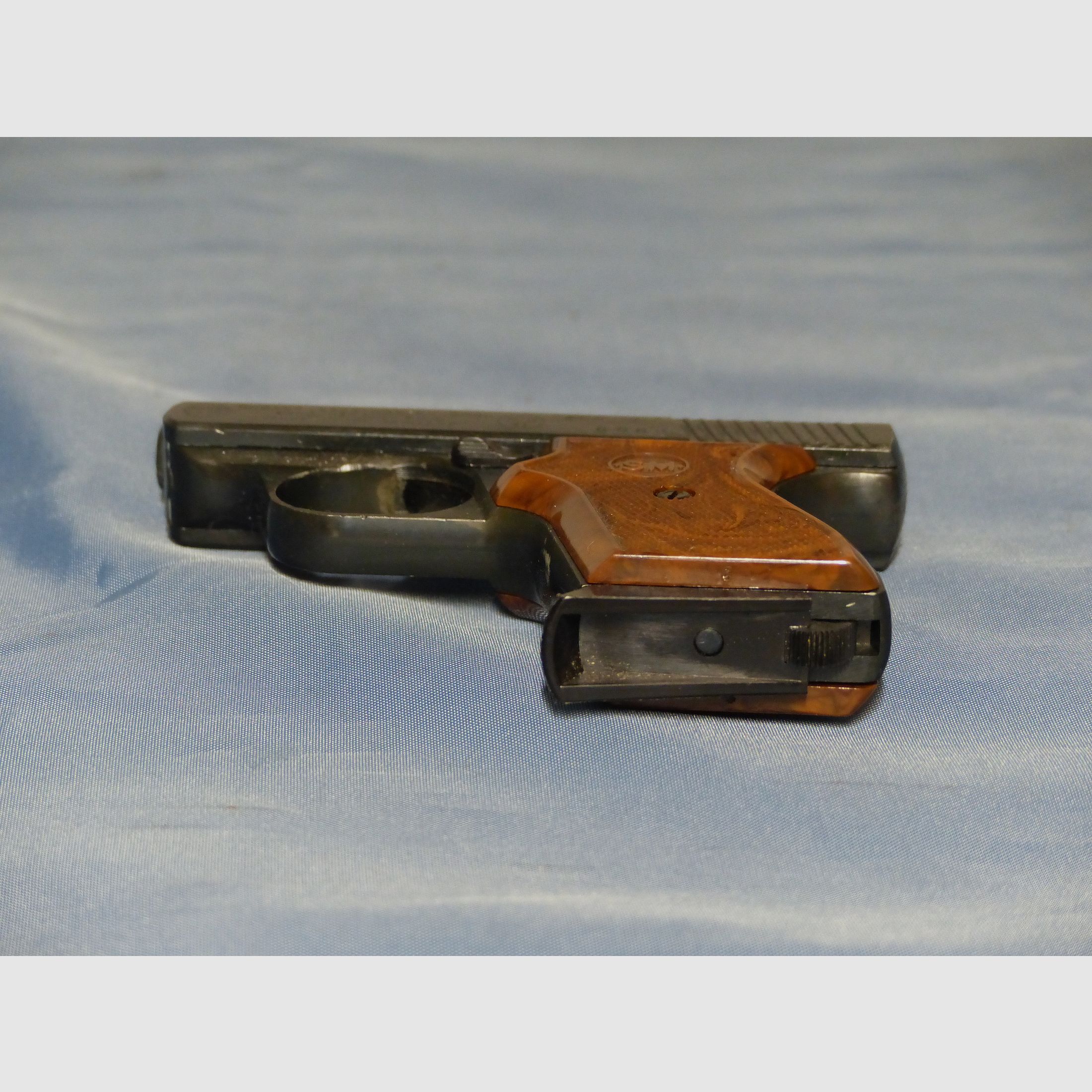 Schreckschuss Gas Pistole Rhöner Sportwaffen GmbH SM 15 Cal. 8 mm Knall PTB 83/2 aus 1977 vintage