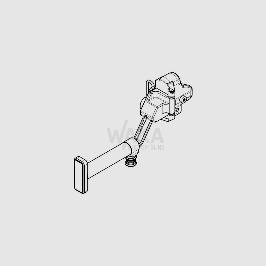 B&T spalliera pieghevole versione casco con pezzo adattatore per HK MP5/SP5