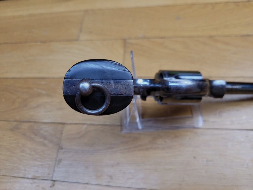 Bardzo piękny i rzadki rewolwer Cordero – Kal. 8 mm92 – Kopia Colt Police Positive 1907 – Rzadkie wytwórstwo Garate y Anitua z okresu przedwojennego – Doskonała mechanika, piękne oksydowanie i niemal idealne okładziny – Lufa o długości 128 mm i lustrowane komory – TBE++, zdjęcie 7 z 18