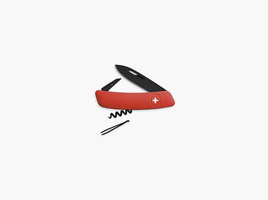 Schweizer Taschenmesser Swiza D01 ALLBLACK, rot 7,5 cm