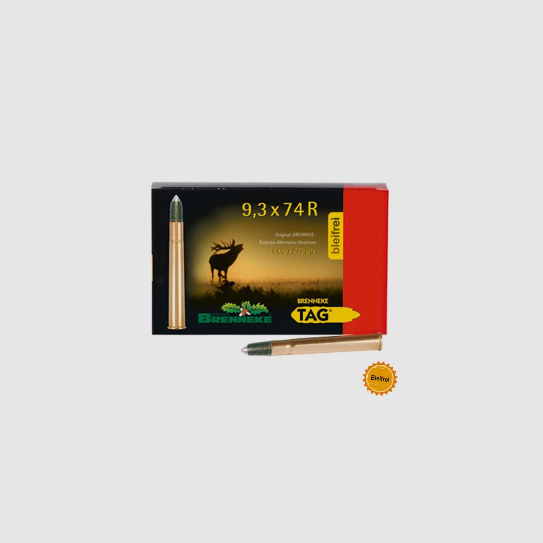 Brenneke 9,3x74 R 225GR TAG 20 Patronen