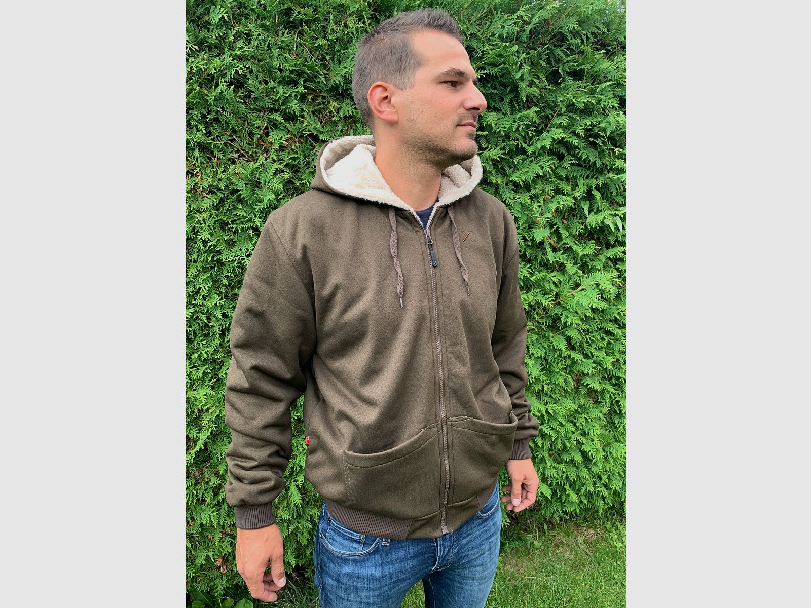 Sweater Sune, schwerer Kapuzenfleece klassisch unisex, Braun, Bild 1 von 2