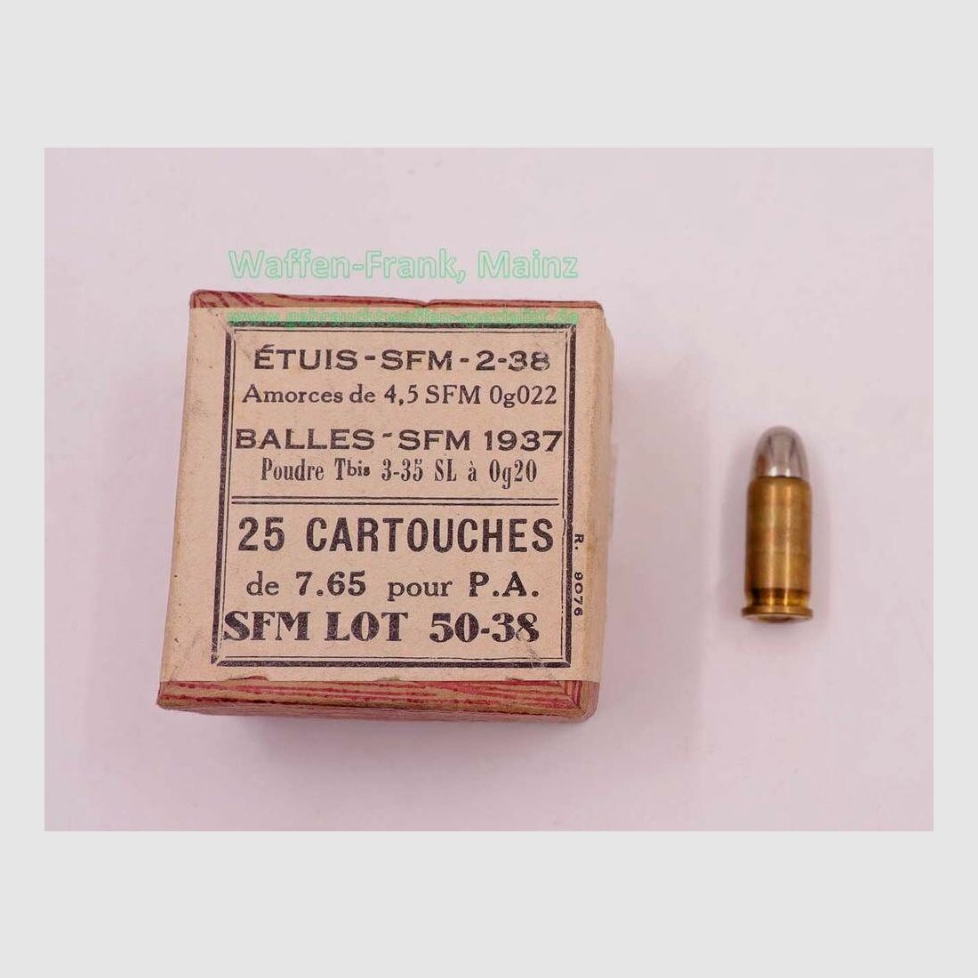 Société Française Pistolenmunition 7,65mmBrowning/.32ACP