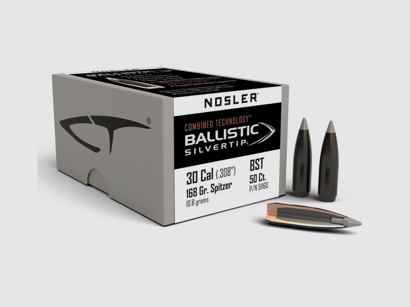 Nosler Hunting Cal. .30 Ballistic Silvertip / 168 Grain #51160