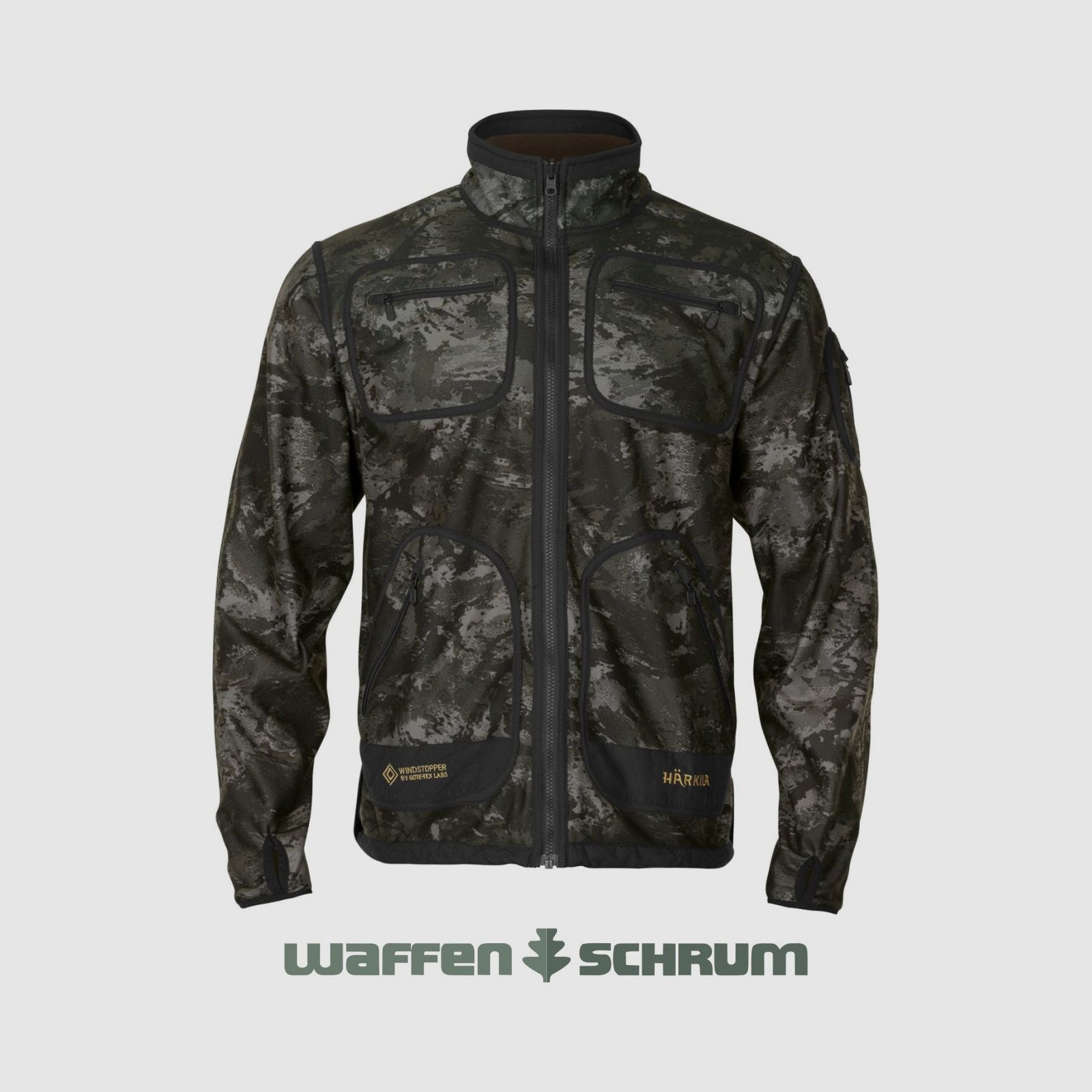 Giacca in fleece reversibile Härkila Kamko Noctyx AXIS MSP® Nero/Verde Salice