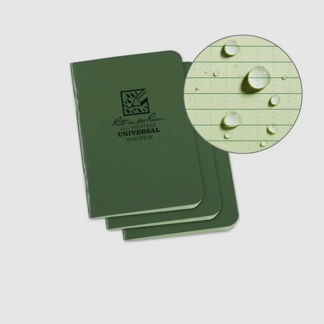 Rite in the Rain Mini Universeel Notitieboek groen 3 st.