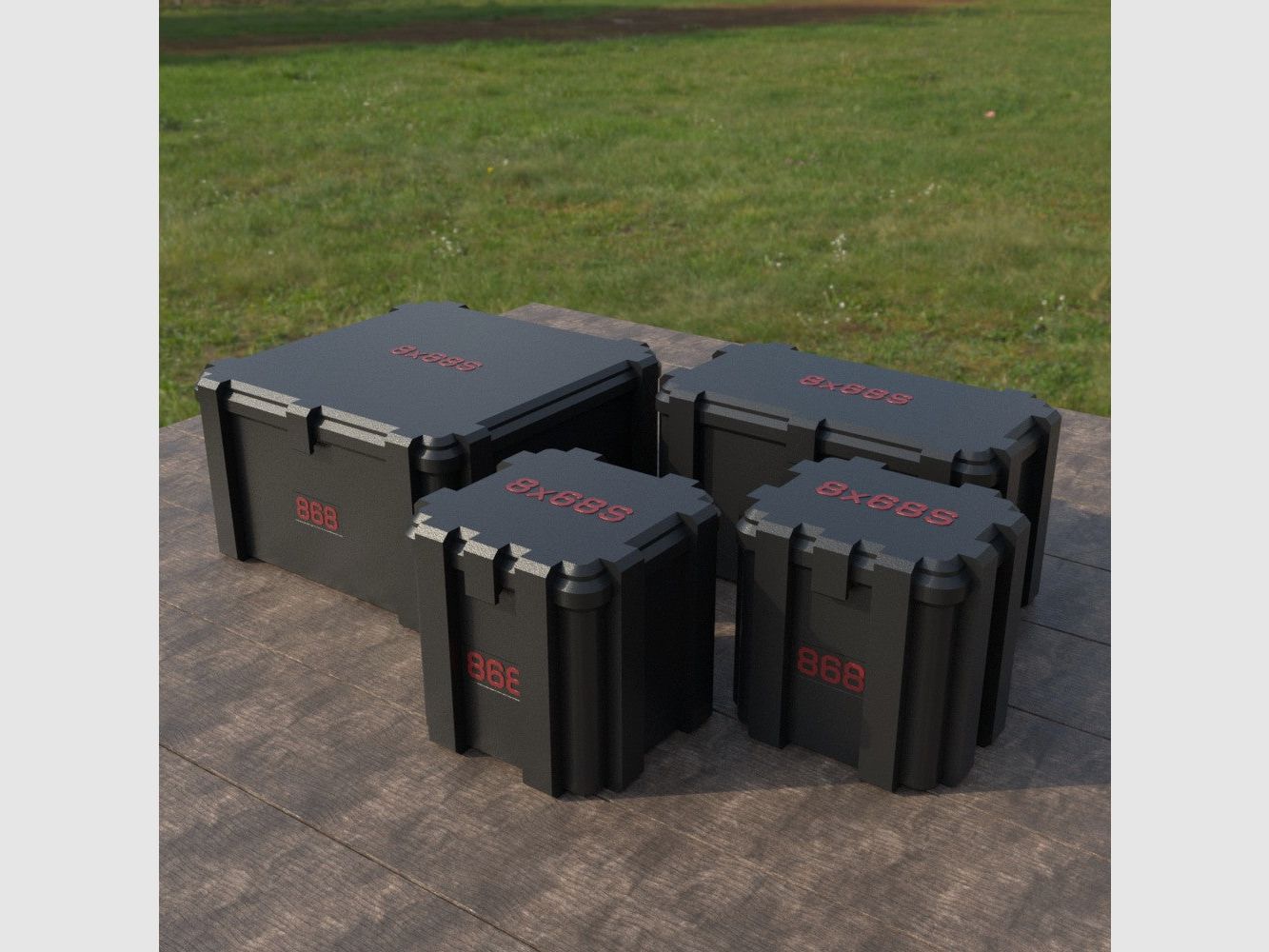 Filamelt scatola per munizioni / 8x68mm S / 'coperchio a ribalta' / scatola per cartucce, scatola per munizioni